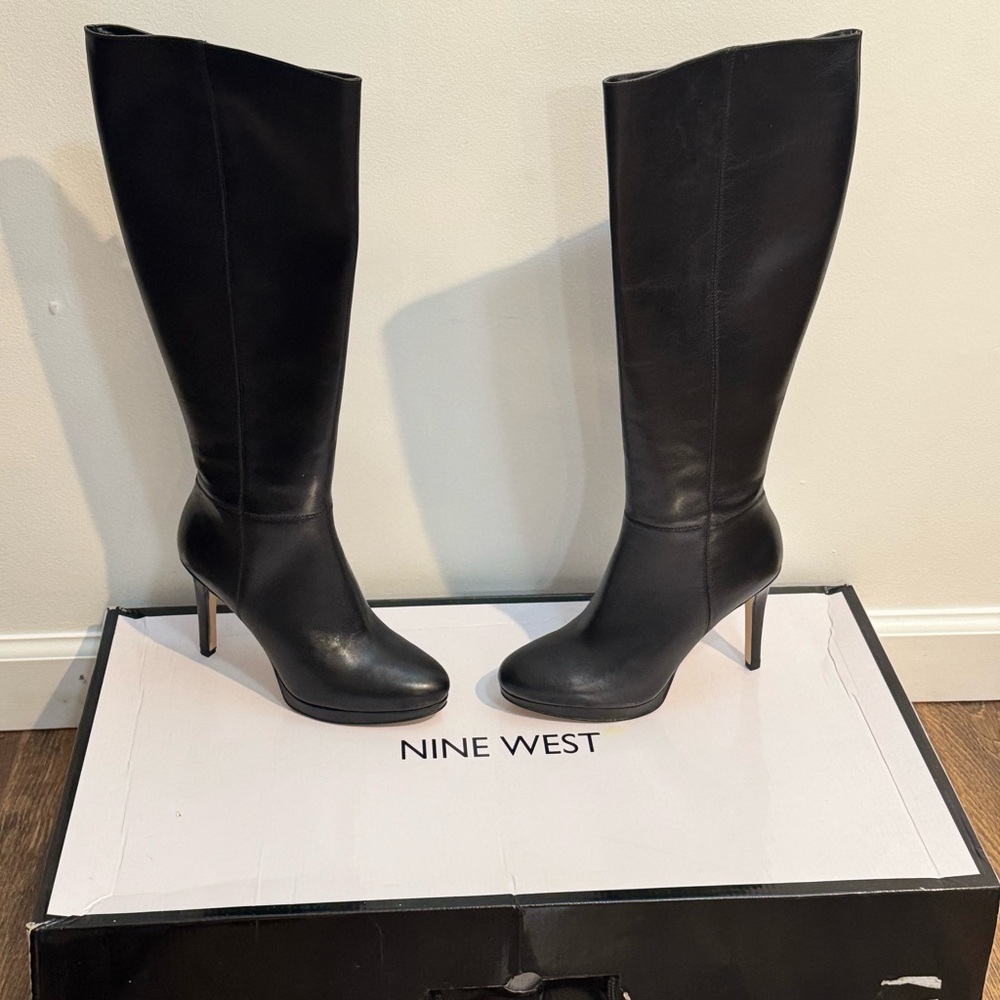 Nine West Sleek Black Heeled Boots